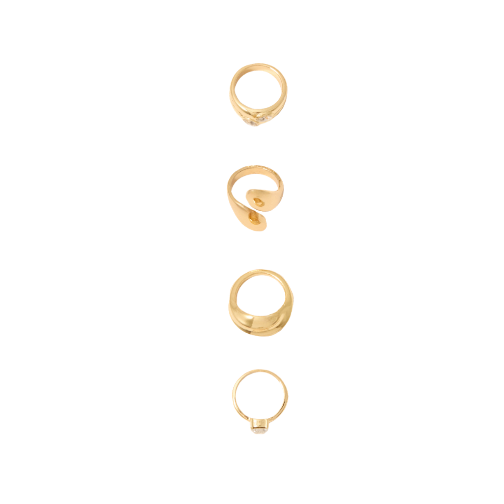 Set anillos brillo Sfera metalizados variados - vista 1