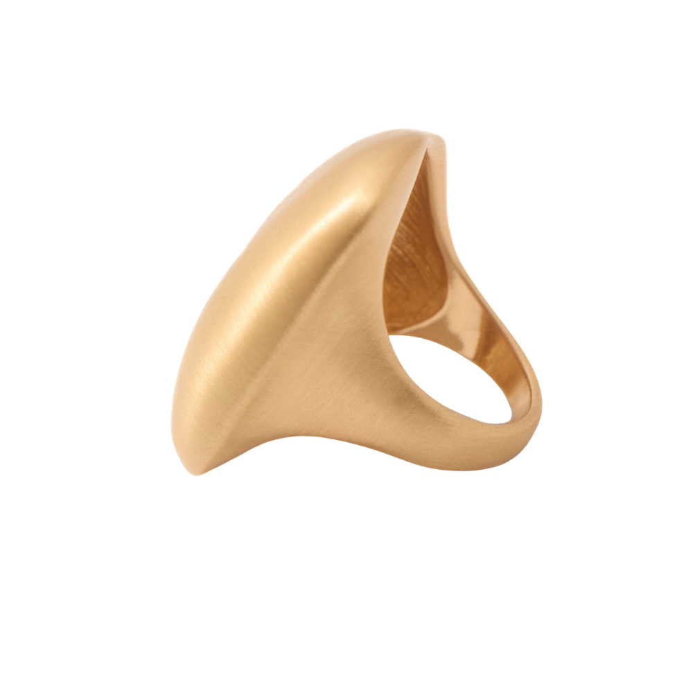 Anillo pulido Sfera en metal dorado - vista 2