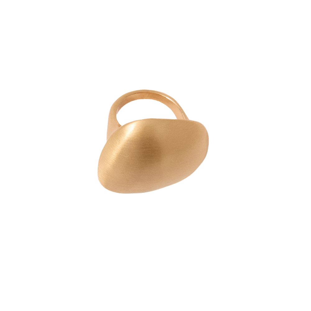 Anillo pulido Sfera en metal dorado - vista 1
