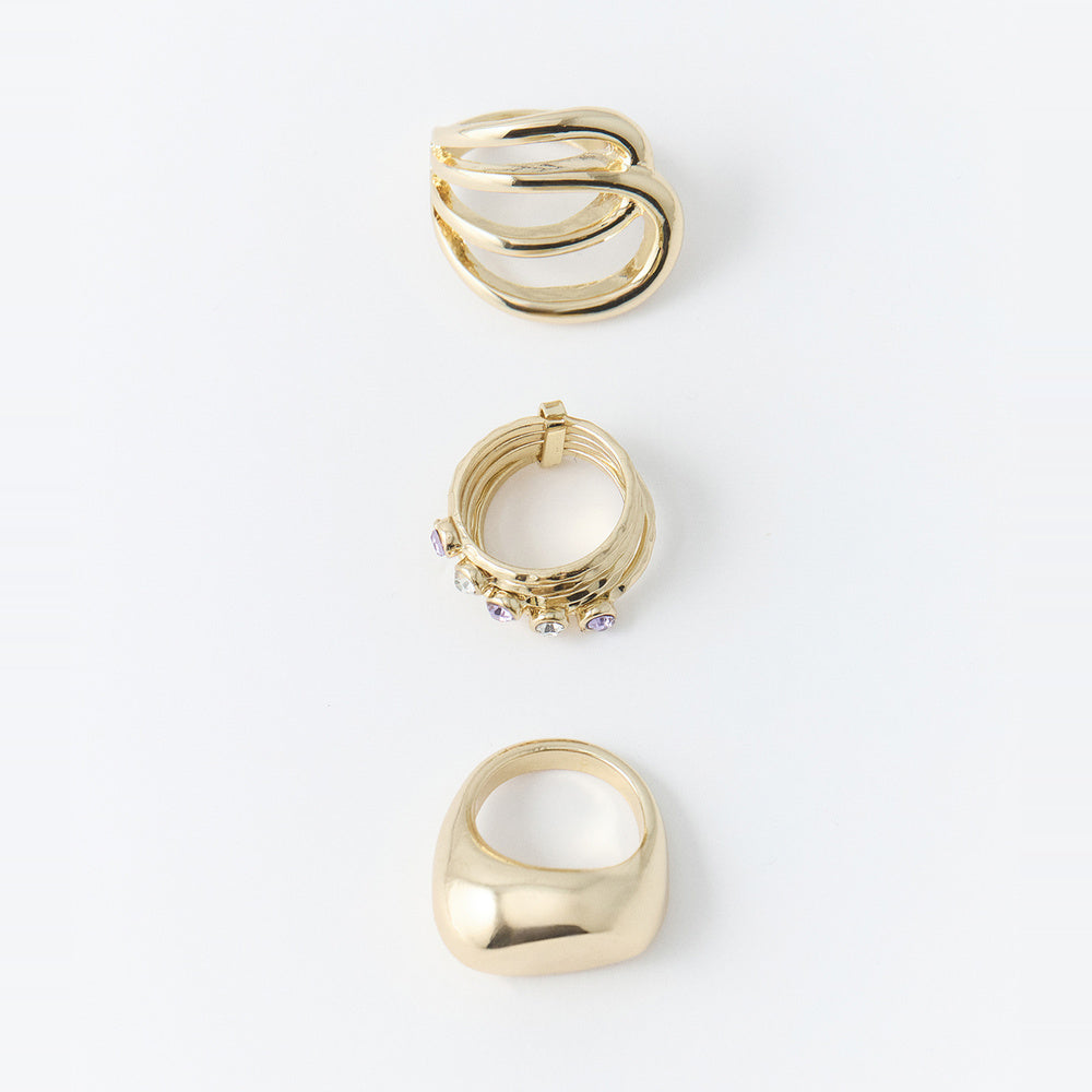 Sfera Set de 3 anillos metálicos con brillos