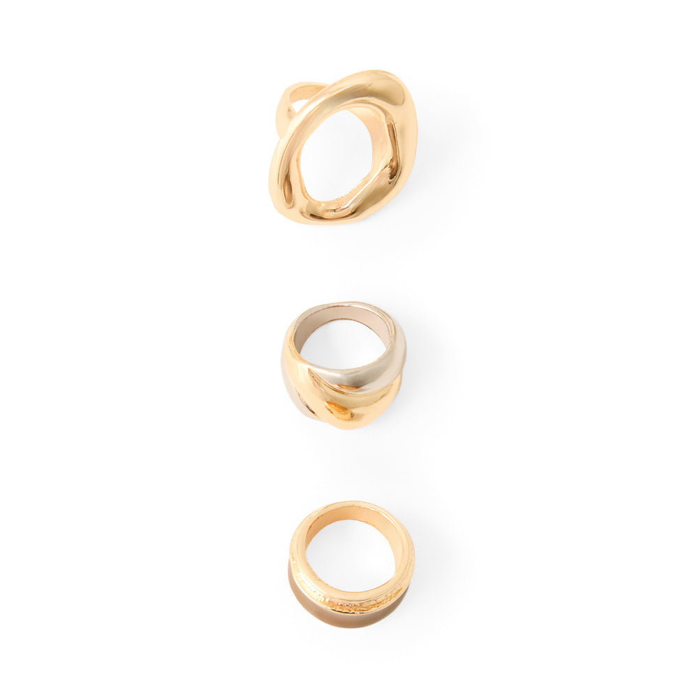 Sfera Set de 3 anillos grandes metálicos esmaltados