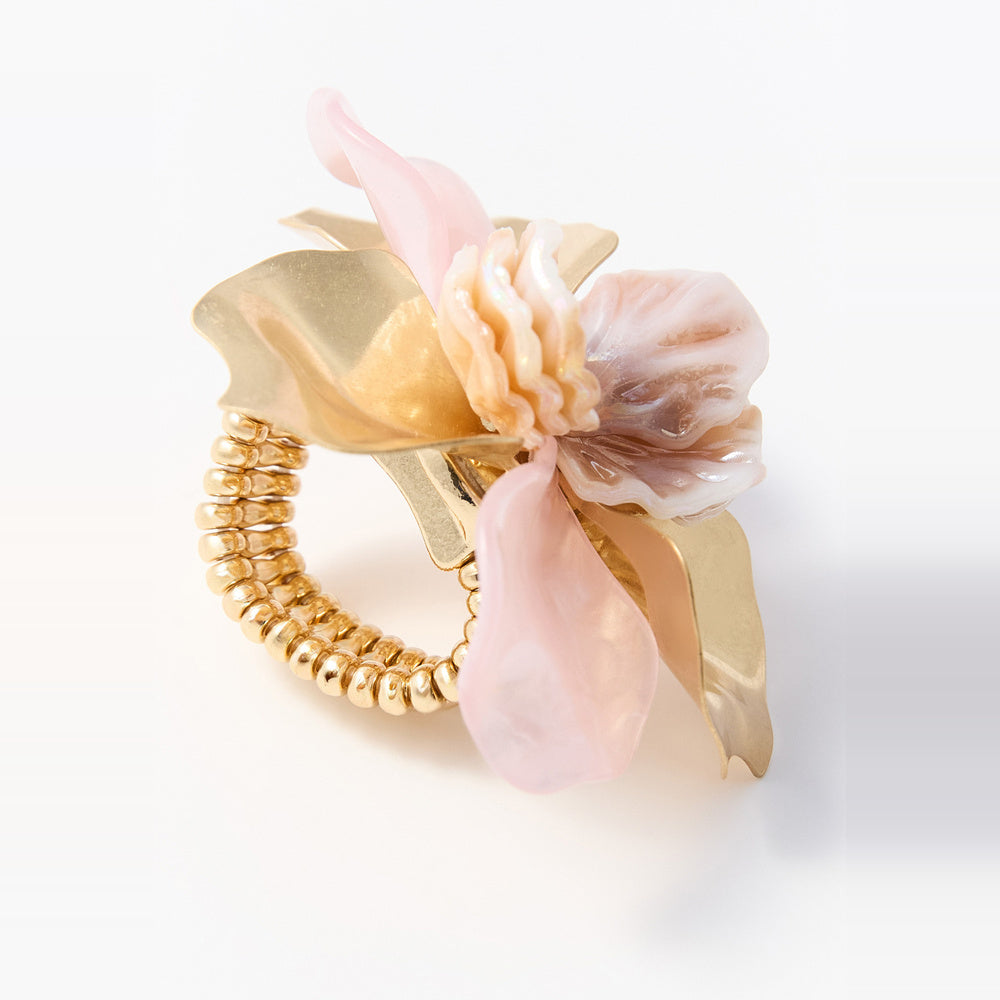 Sfera Conjunto de anillo y aretes en forma de flor Rosa