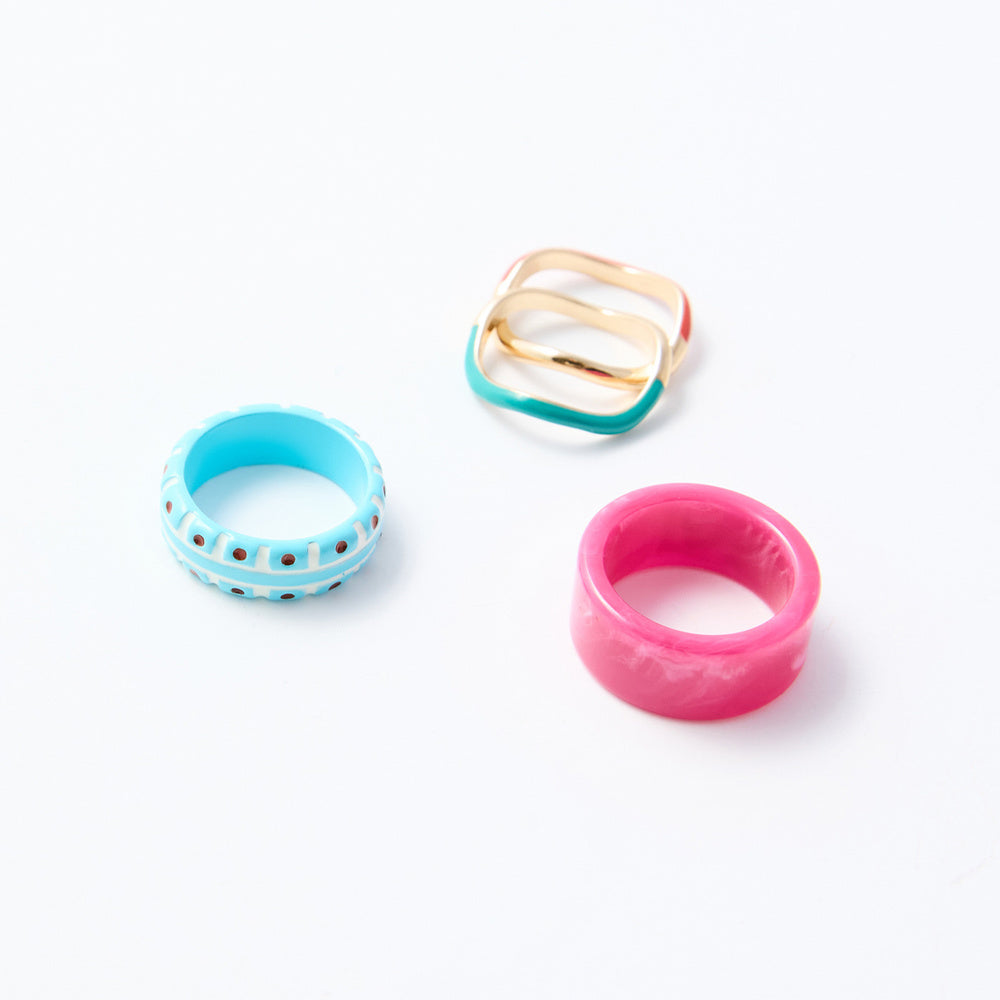 Sfera Conjunto de anillos y aretes esmaltados de peces