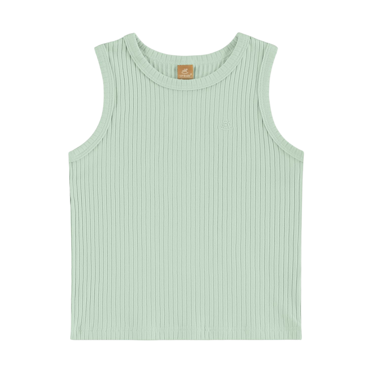 Up Baby | Blusa sin Mangas de Algodón Canalé para Niñas