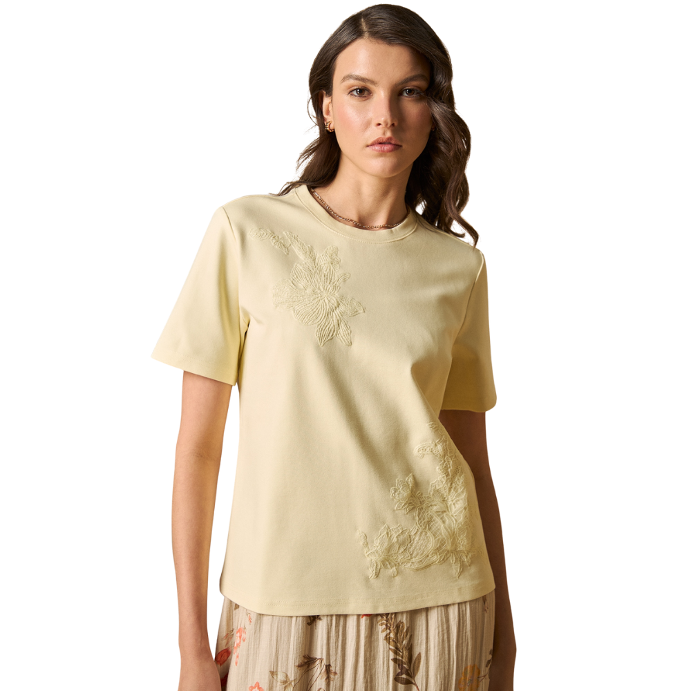 Esprit | Camiseta Manga Corta Con Bordados Florales Para Mujer