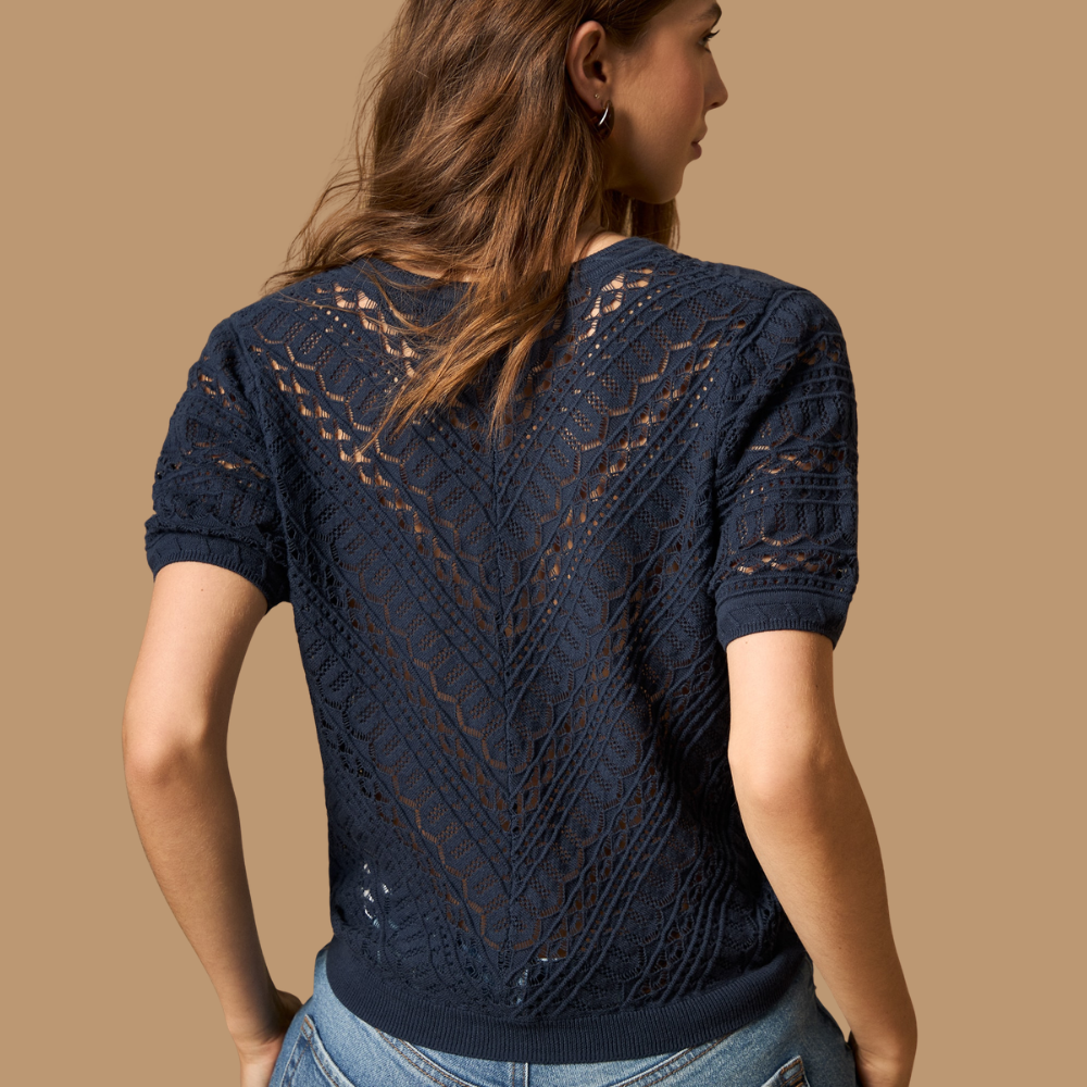 Esprit | Blusa Calada de Manga Corta con Cuello en V