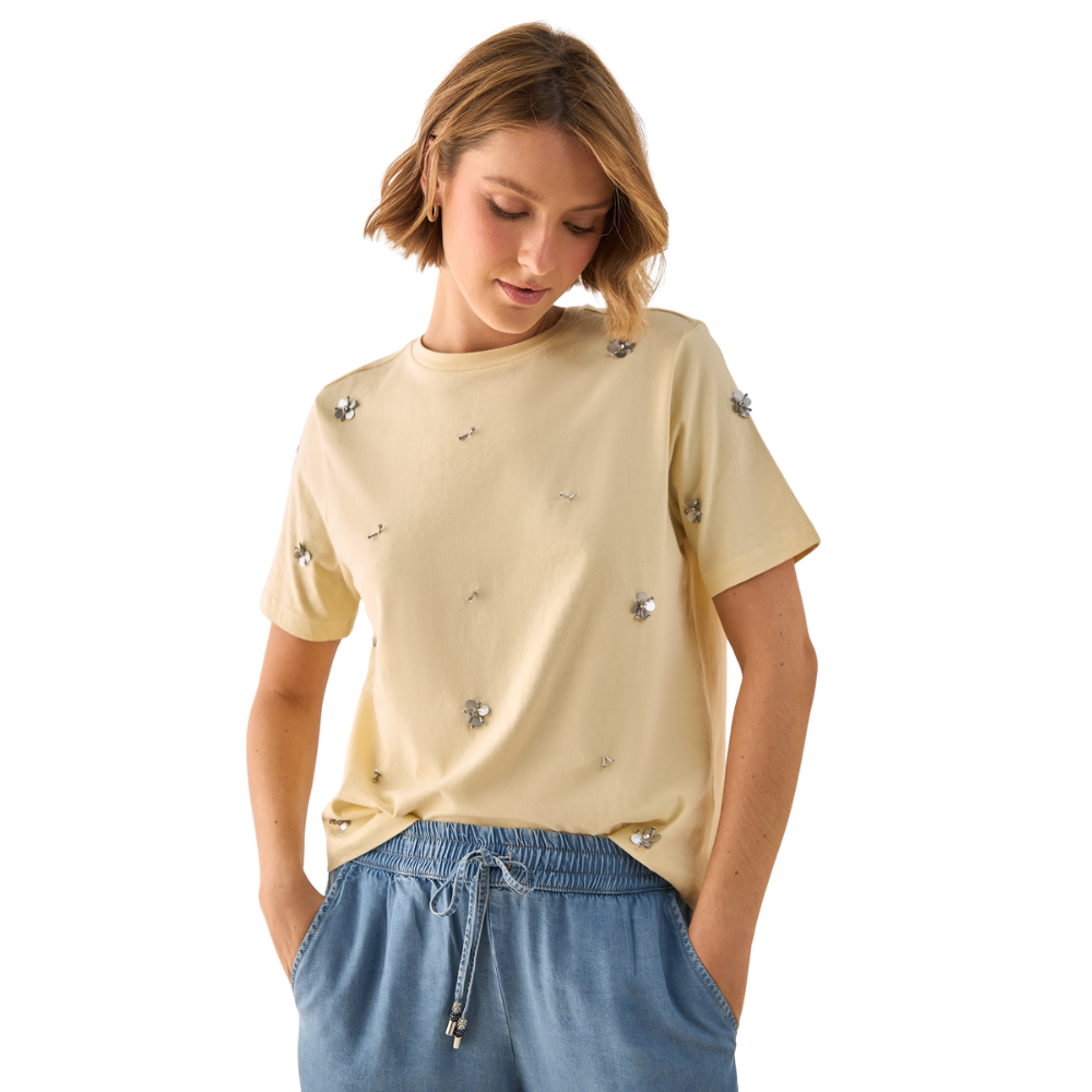 ESPRIT | Camiseta con Flores Bordadas para Mujer