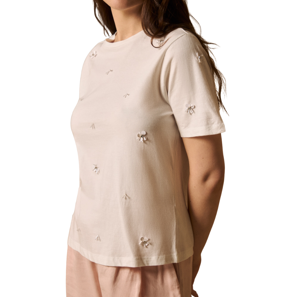 ESPRIT | Camiseta con Flores Bordadas para Mujer