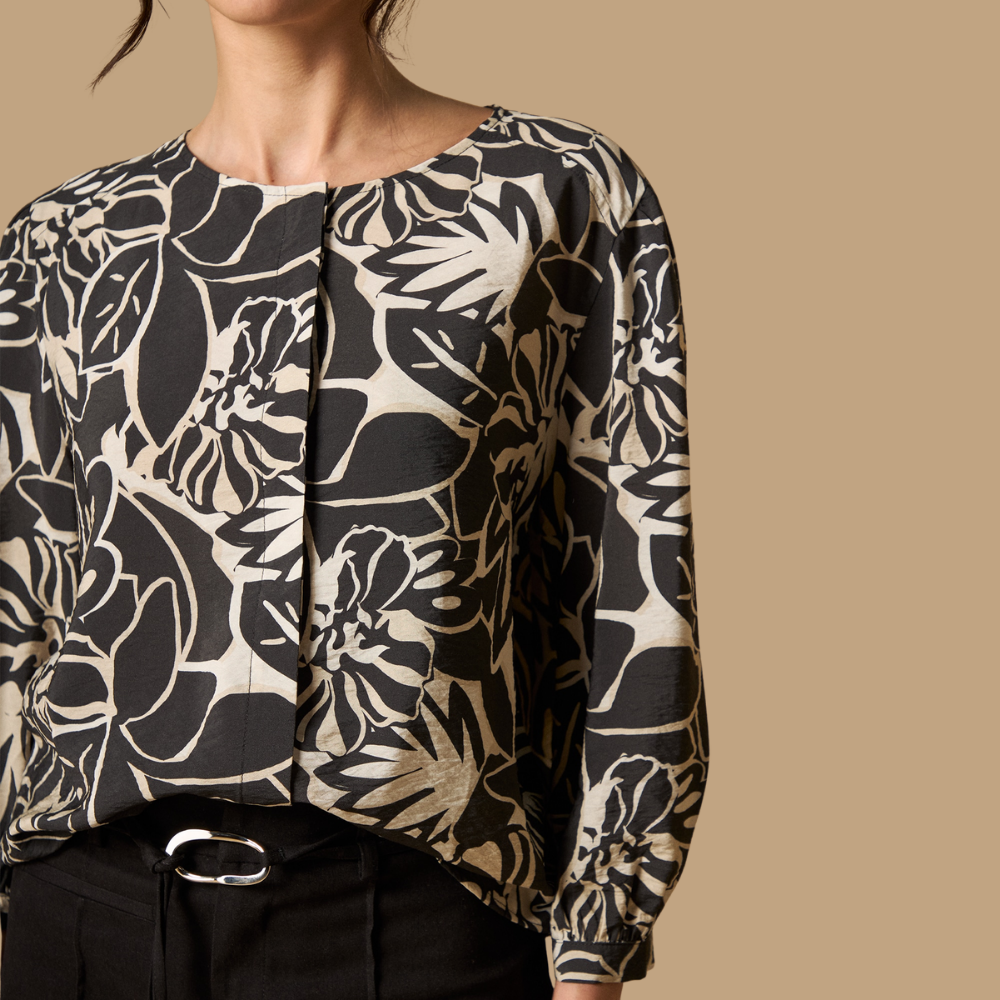 Esprit | Camisa Estampado Floral Cuello Redondo para Dama