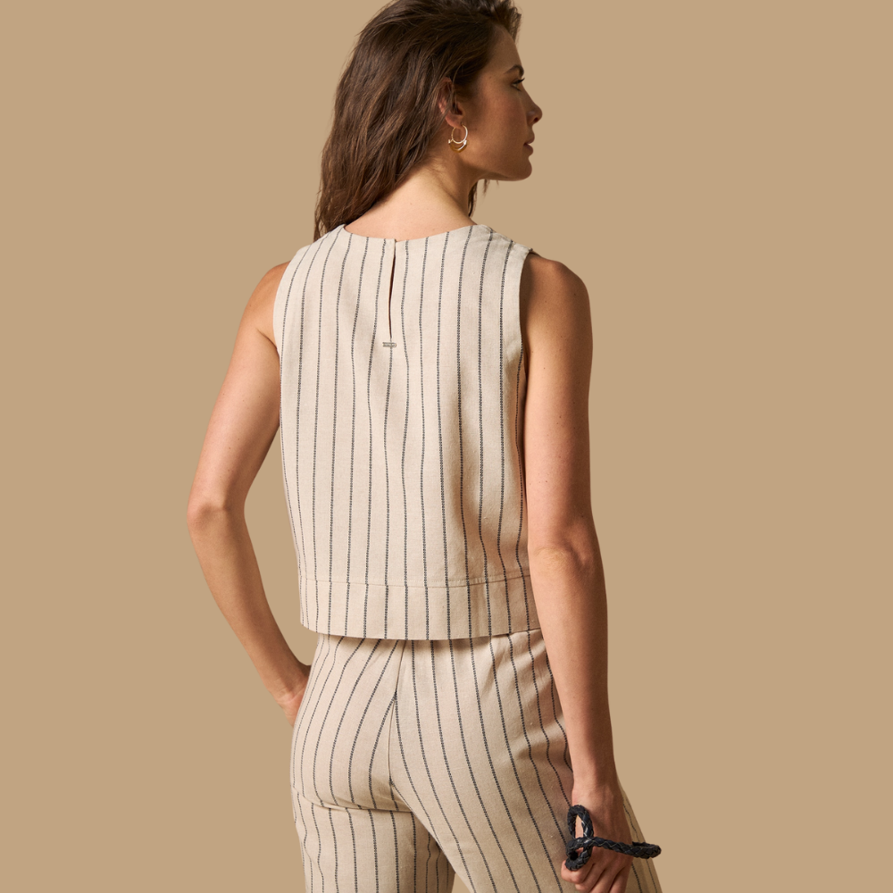 Esprit | Blusa Sin Mangas con Estampado de Rayas para Dama