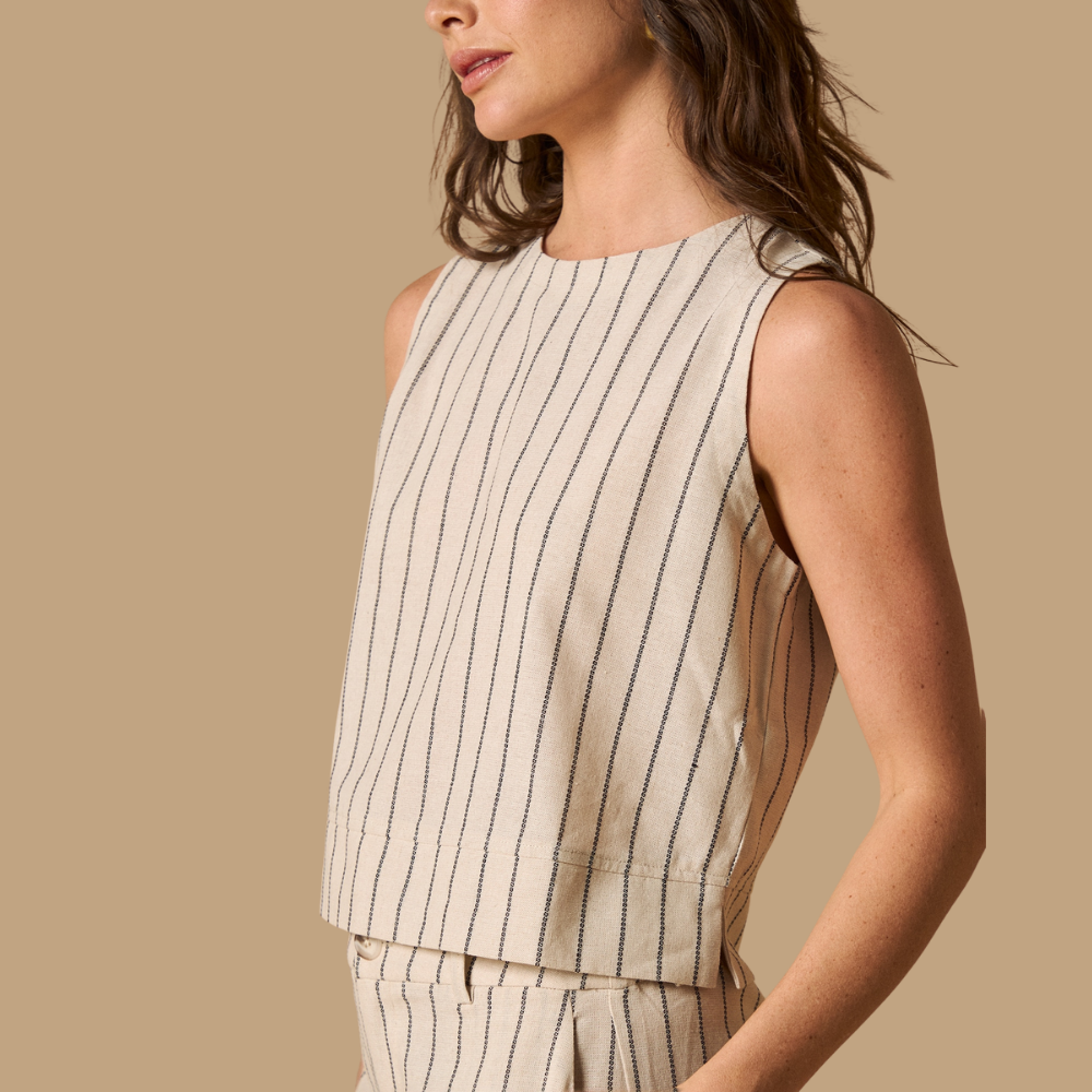 Esprit | Blusa Sin Mangas con Estampado de Rayas para Dama