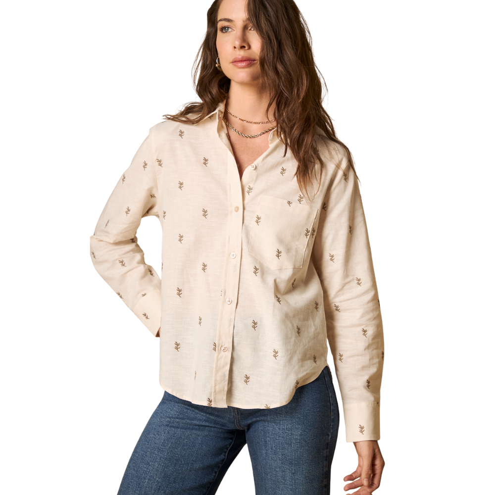 Esprit | Camisa Clásica con Bordados para Dama