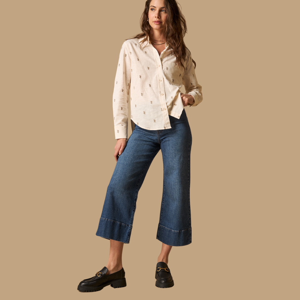 Esprit | Camisa Clásica con Bordados para Dama