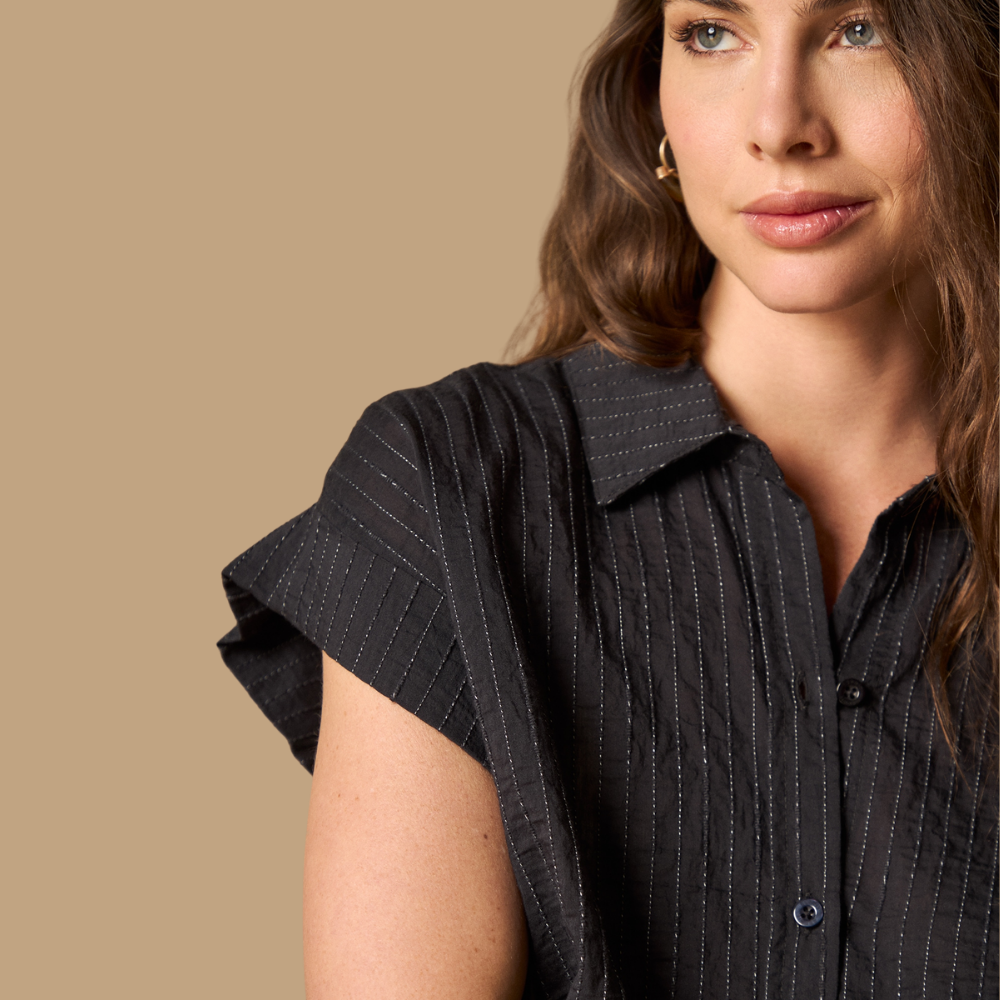 Esprit | Camisa Manga Corta con Rayas para Dama