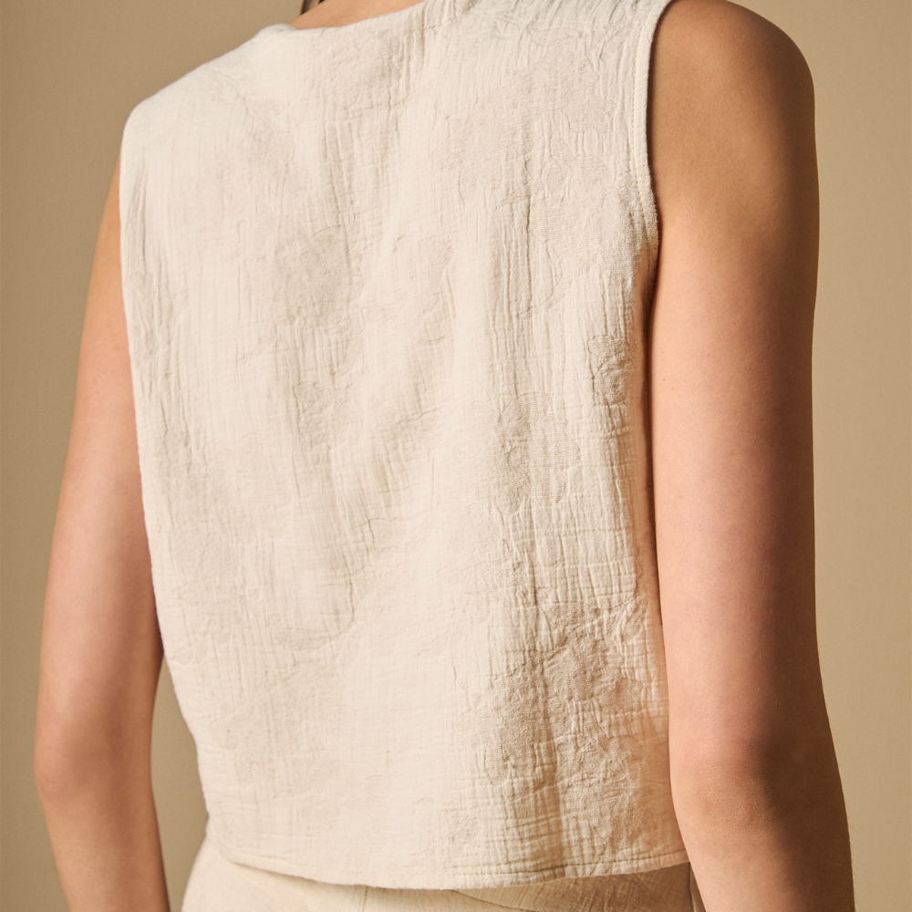 Esprit | Blusa Sin Mangas Con Cordones Frontales Para Mujer