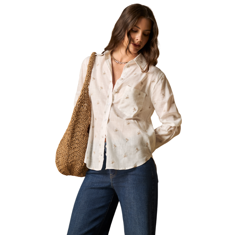 Esprit | Camisa Clásica Con Estampado De Estrellas Para Mujer