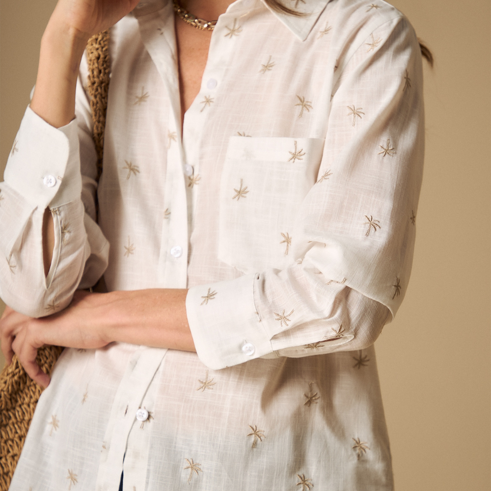 Esprit | Camisa Clásica Con Estampado De Estrellas Para Mujer