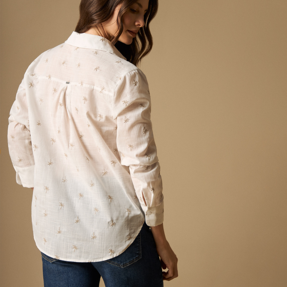 Esprit | Camisa Clásica Con Estampado De Estrellas Para Mujer