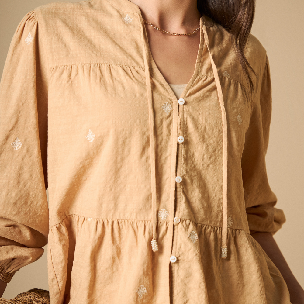 Esprit | Camisa Mangas Abullonadas Con Fruncidos Para Mujer