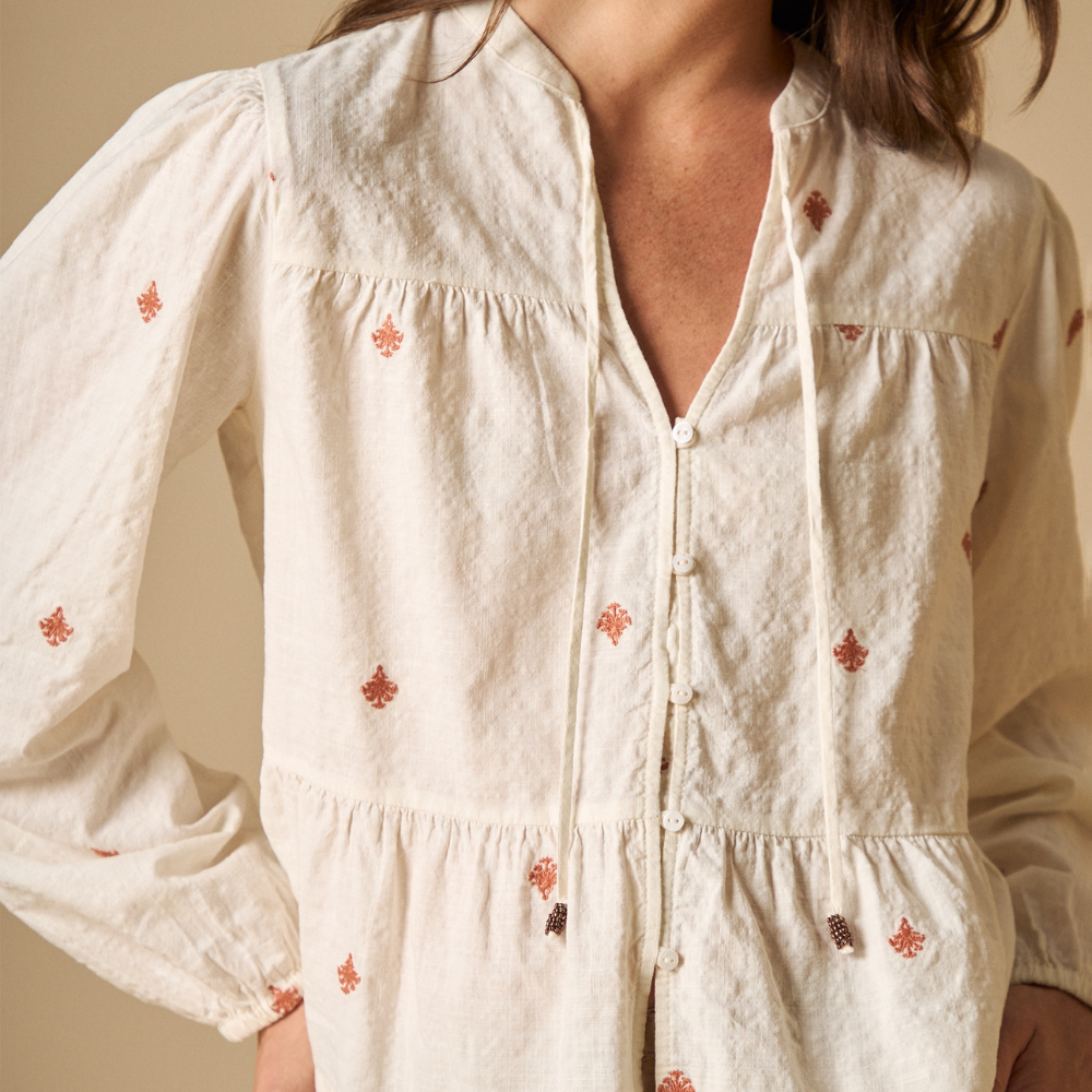 Esprit | Camisa Mangas Abullonadas Con Fruncidos Para Mujer