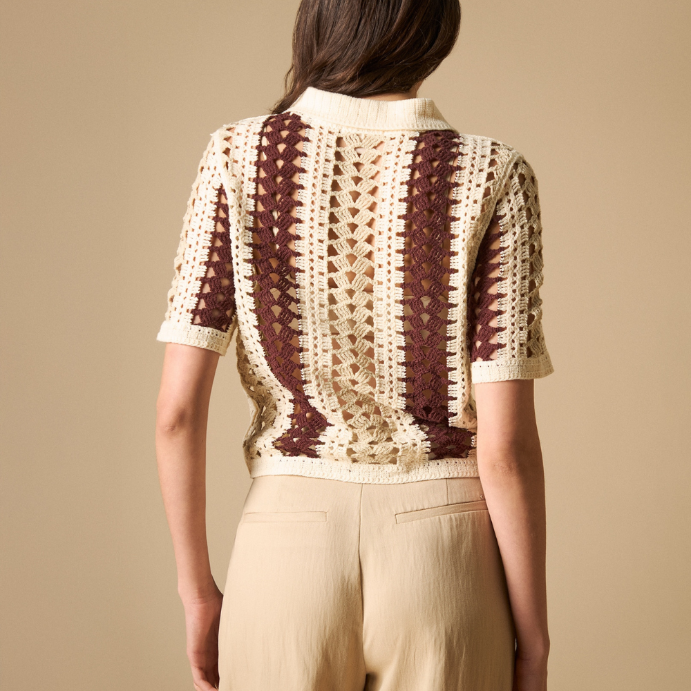 Esprit | Camisa Con Encajes Calados Y Patrón Geométrico Para Mujer