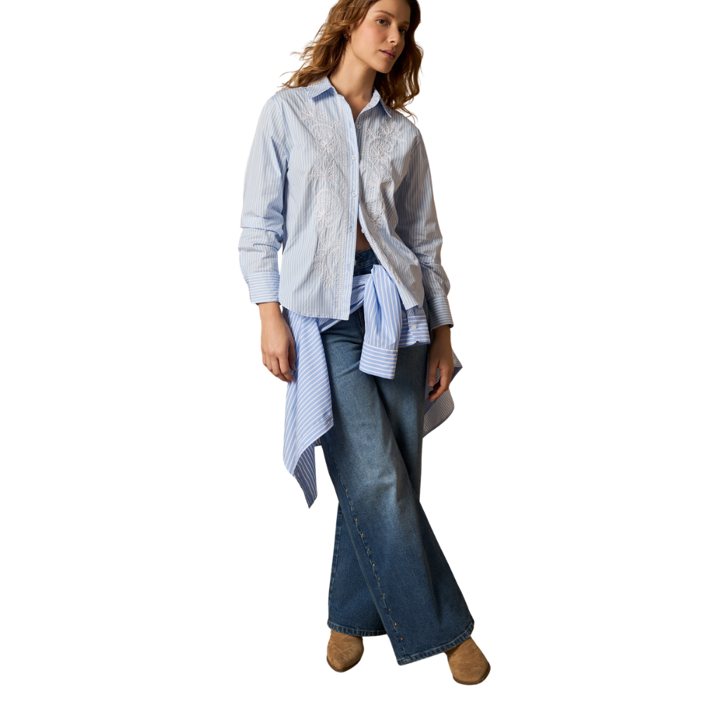 Esprit | Camisa de Rayas Bordada para Dama