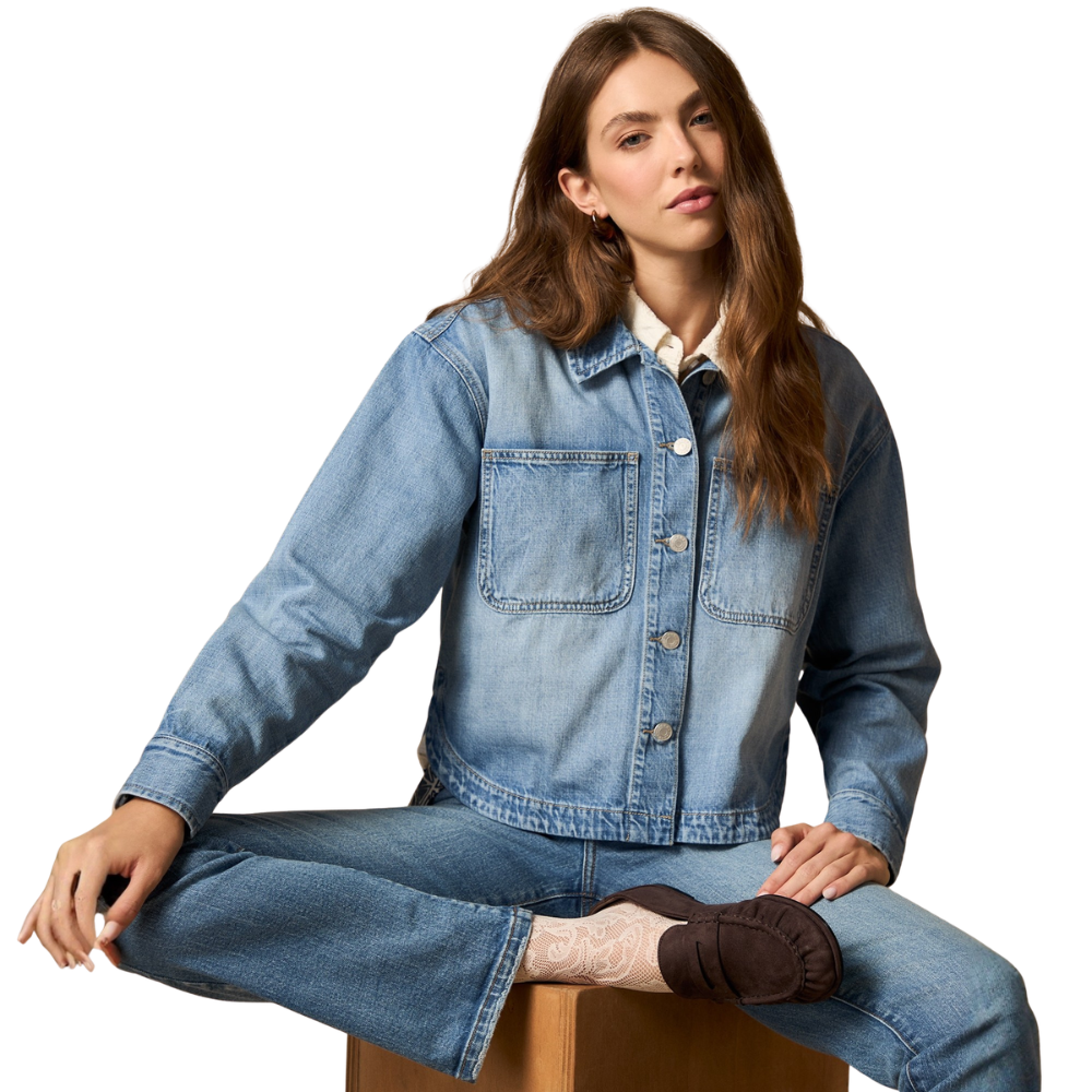 Esprit | Chaqueta Denim Corta en Lavado Claro con Bolsillos