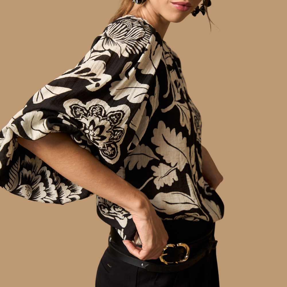 Esprit | Blusa de Manga Acampanada y Estampado Floral Dama