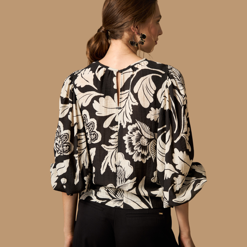 Esprit | Blusa de Manga Acampanada y Estampado Floral Dama
