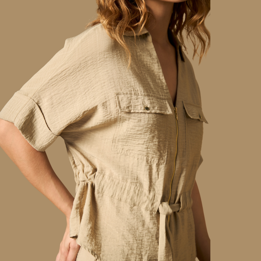 Esprit | Blusa Sahariana Utilitaria con Cremallera para Dama