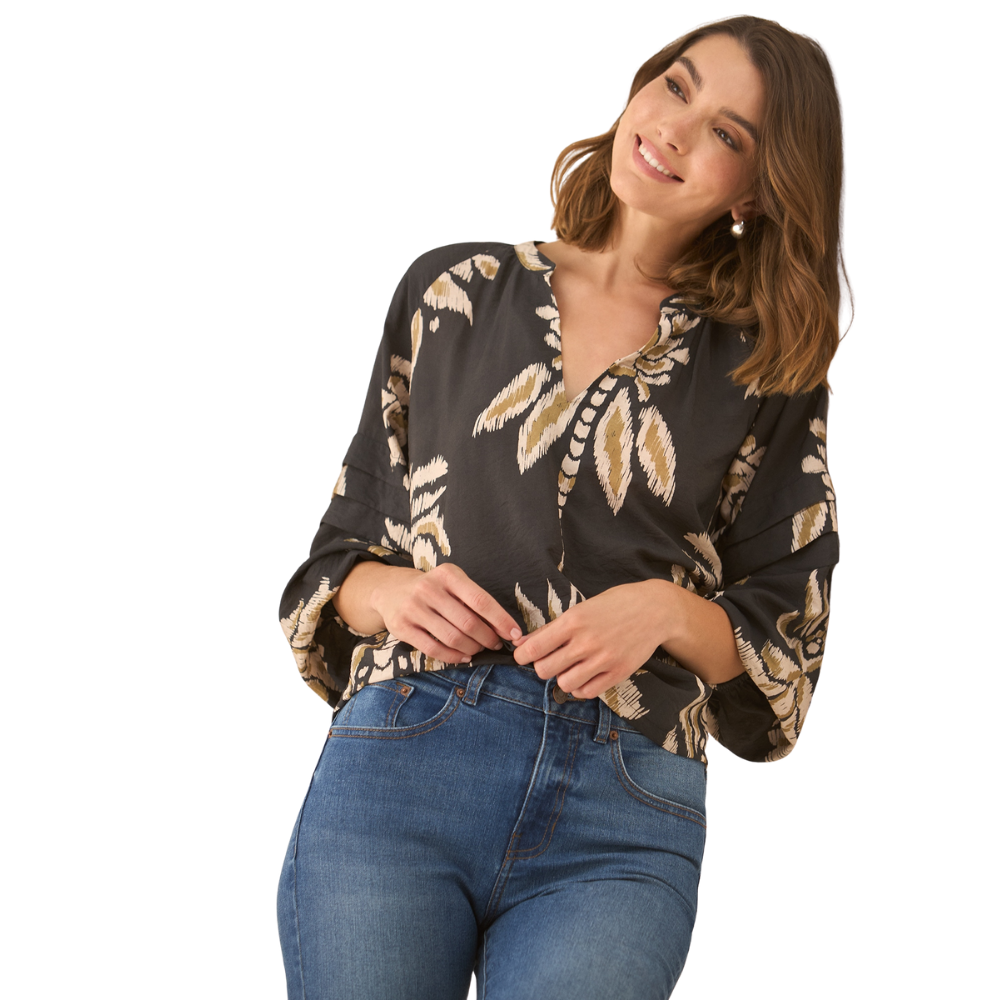 Esprit | Camisa Estampada  Con Amplias Mangas Para Mujer