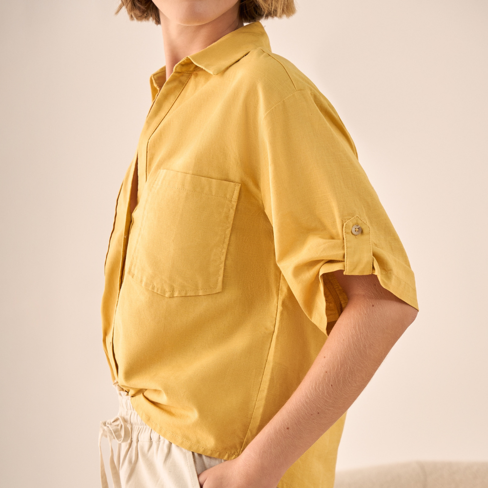 Esprit | Camisa Mezcla de Algodón y Lino