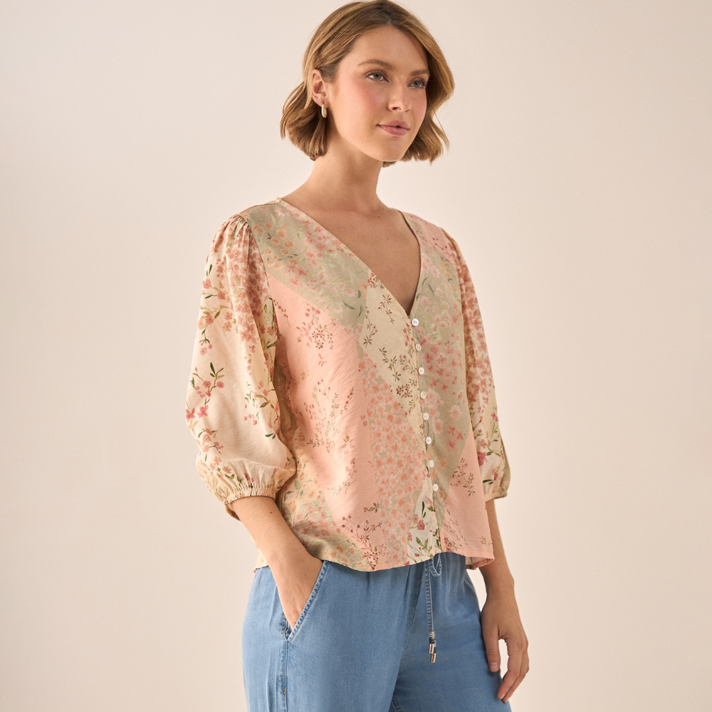 Esprit | Blusa con Estampado Patchwork Floral