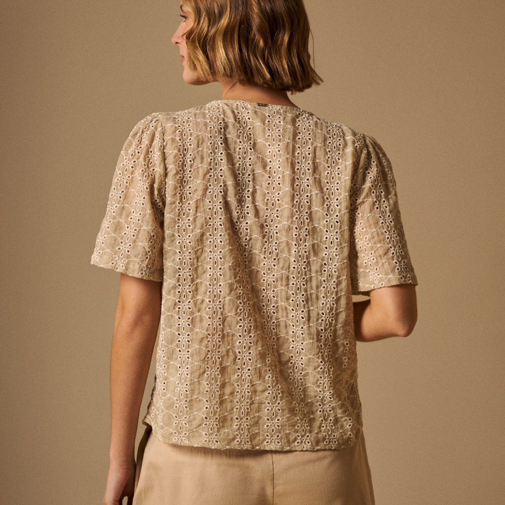 Esprit | Camisa con Bordado y Cuello V