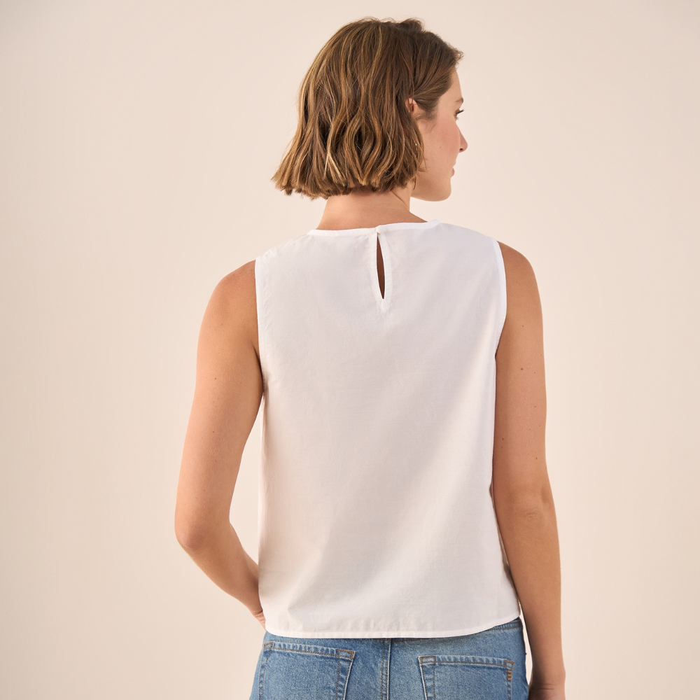 ESPRIT | Blusa sin Mangas con Bordados Florales