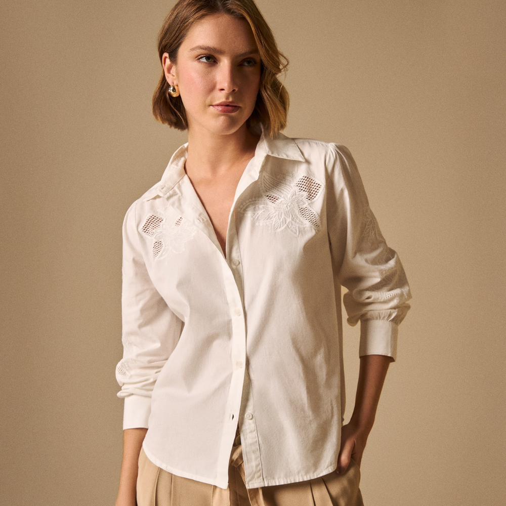 Esprit | Camisa con Bordados Florales