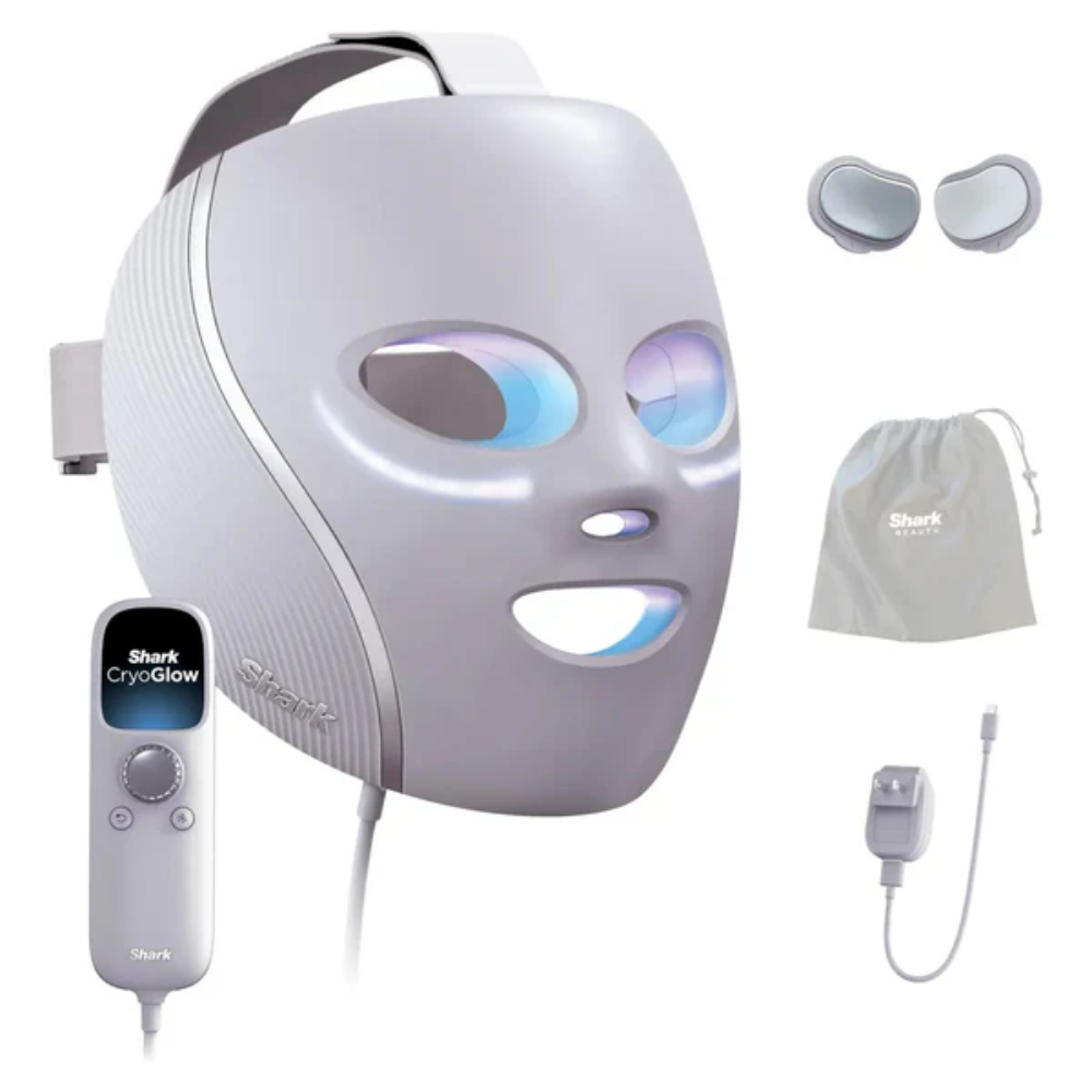 Shark  | CryoGlow - Máscara facial LED, Con Tecnología Refrescante