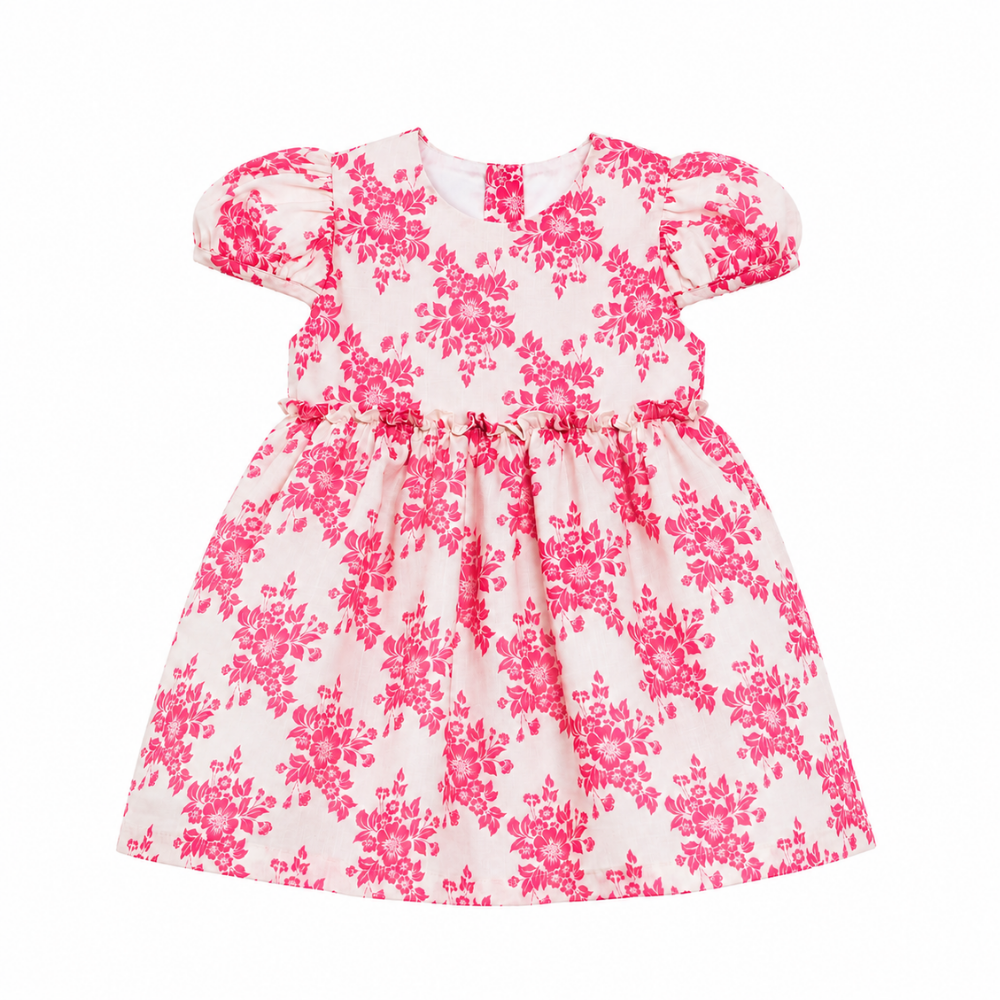 Monix's | Vestido Floral con Mangas Abullonadas para Niña Bebé