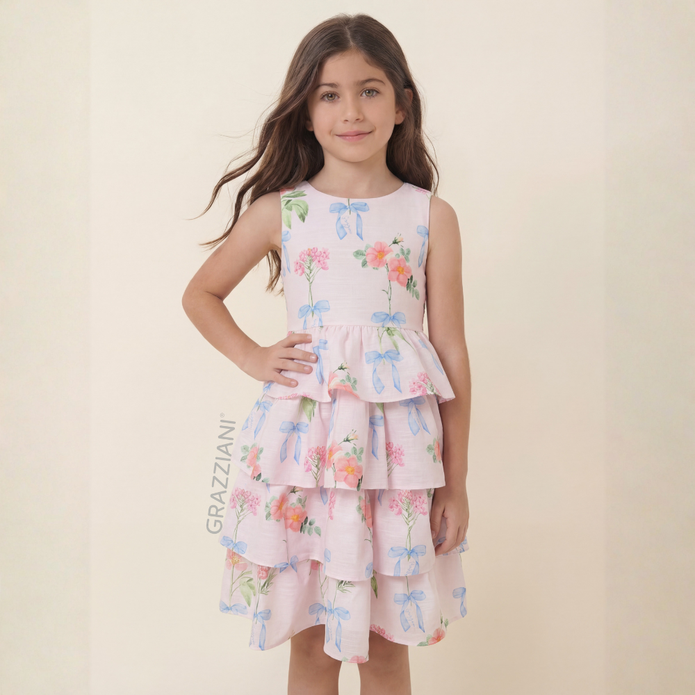 Grazziani | Vestido con Estampado Floral para Niña