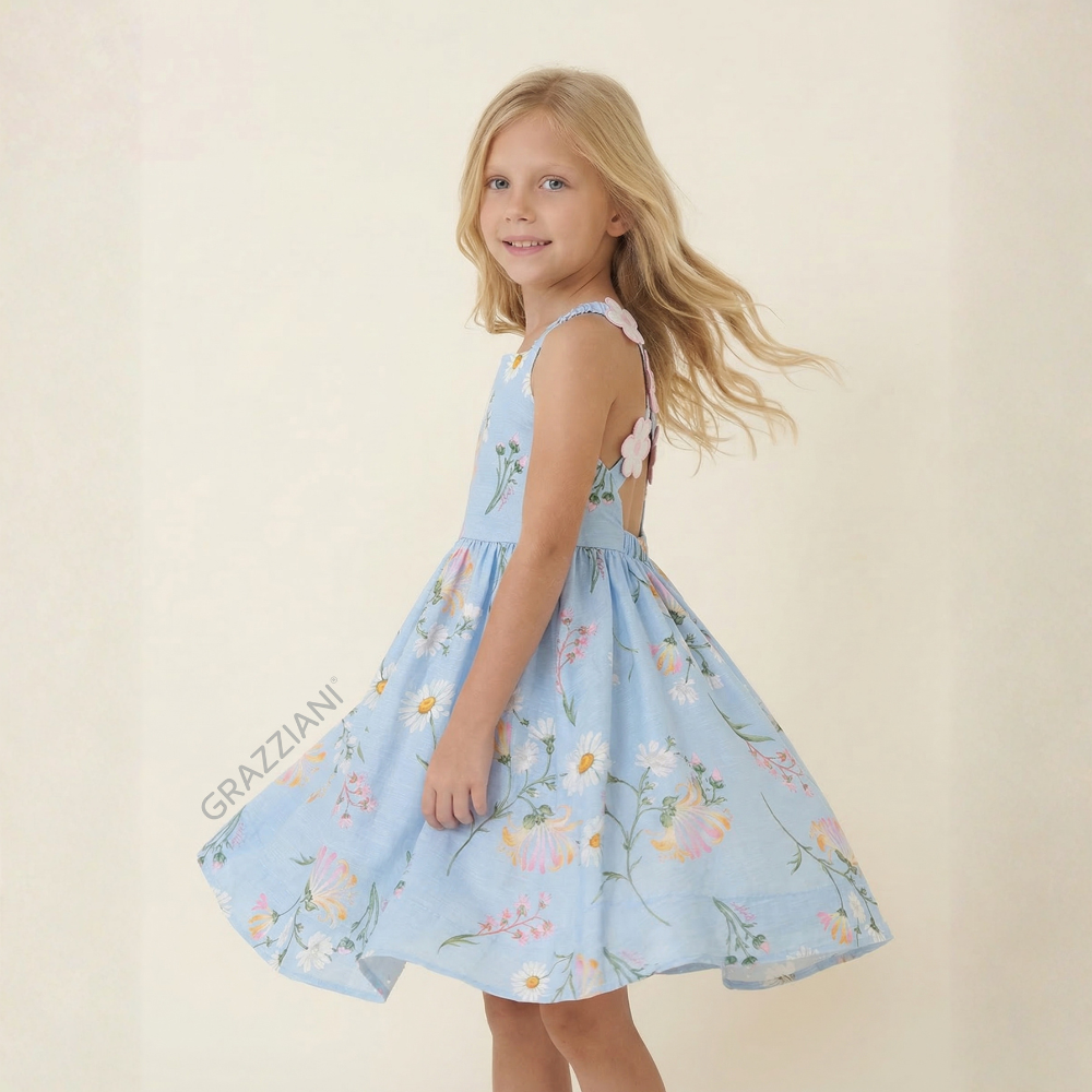 Grazziani | Vestido con Estampado Floral para Niña