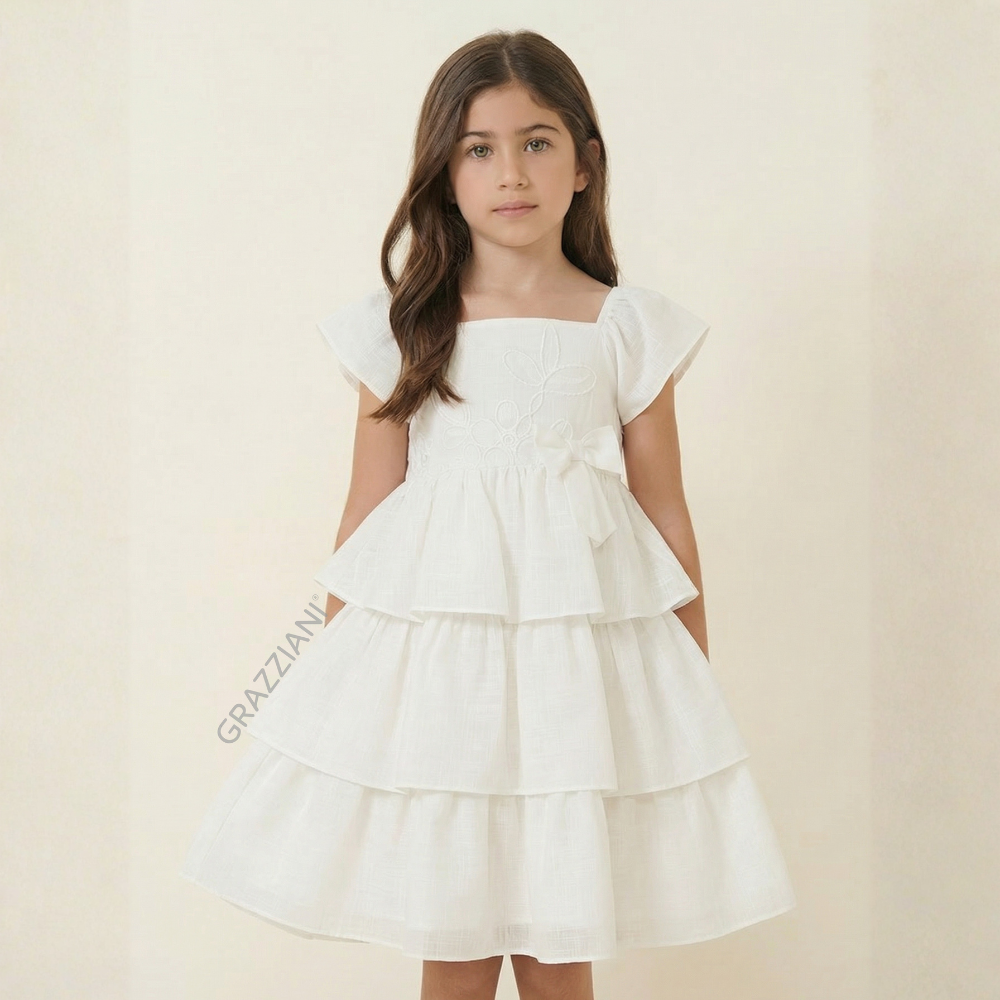 Grazziani | Vestido Manga Cortas de Vuelo para Niña