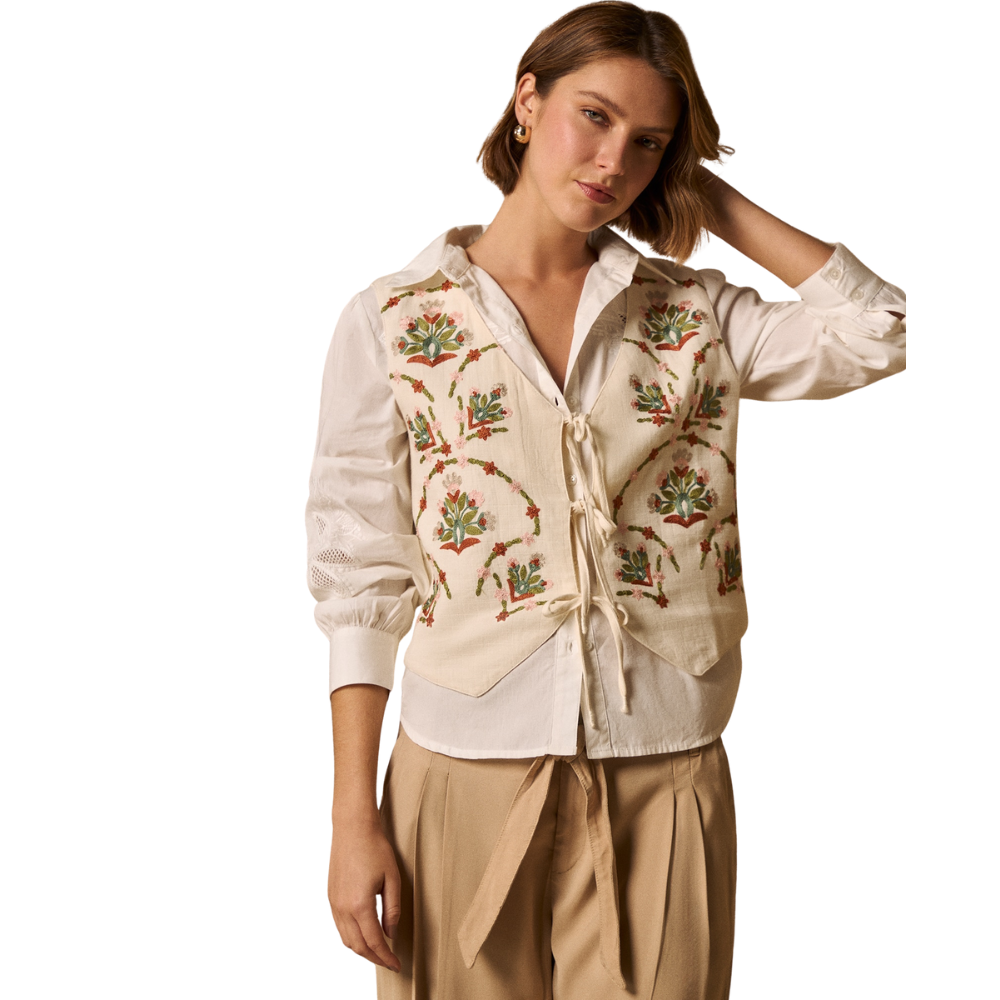Esprit | Chaleco con Bordados Florales