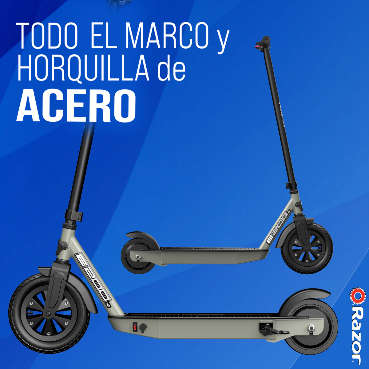 Razor E200 HD, Scooter Eléctrico, Gris