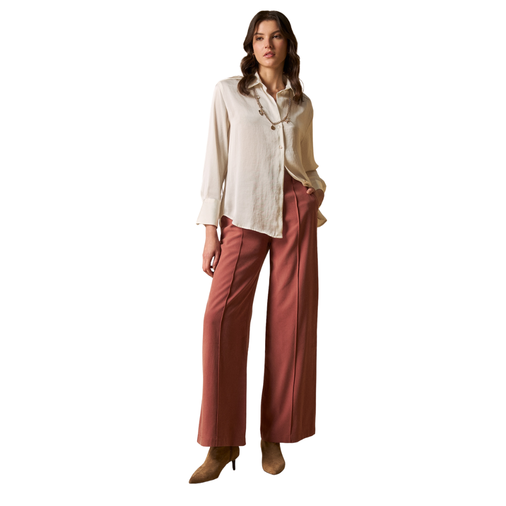 Esprit | Pantalón Wide Leg Talle Alto Para Mujer