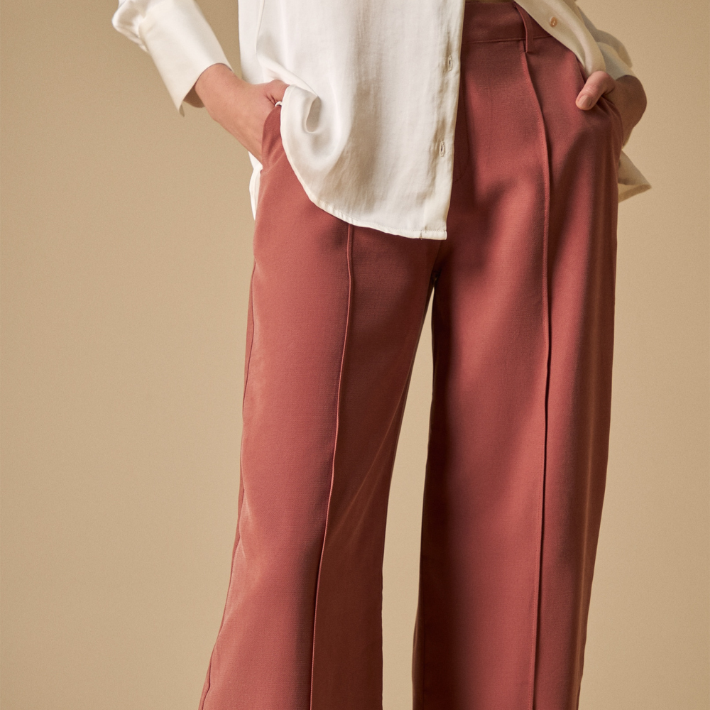 Esprit | Pantalón Wide Leg Talle Alto Para Mujer