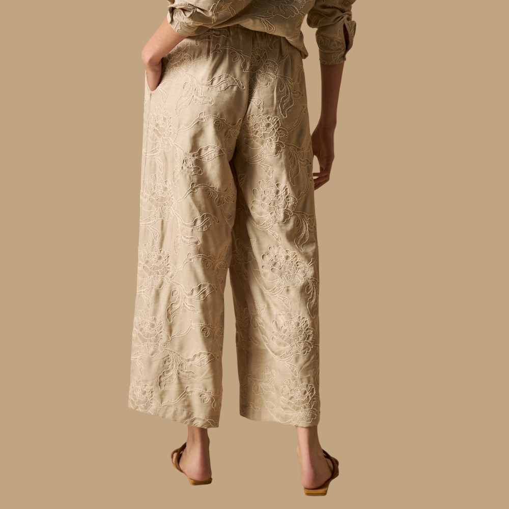 Esprit | Pantalón Palazzo con Bordados Texturizados para Dama