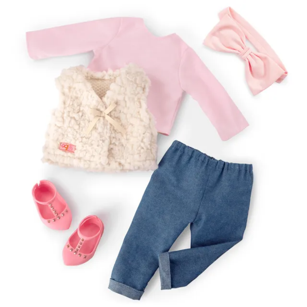 Our Generation | Muñeca De Moda Emmie Con Chaleco De Piel Glamorosa
