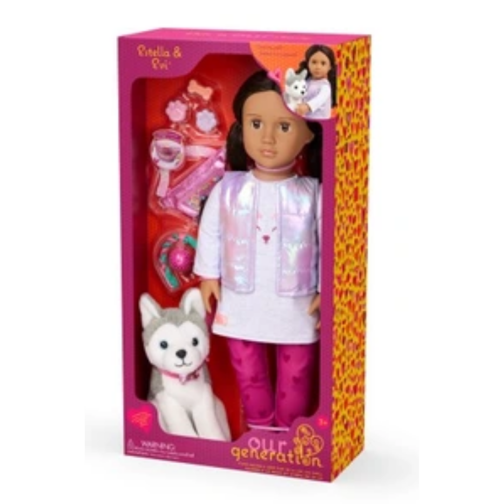 Our Generation | Muñeca Estella  con un Cachorro Husky