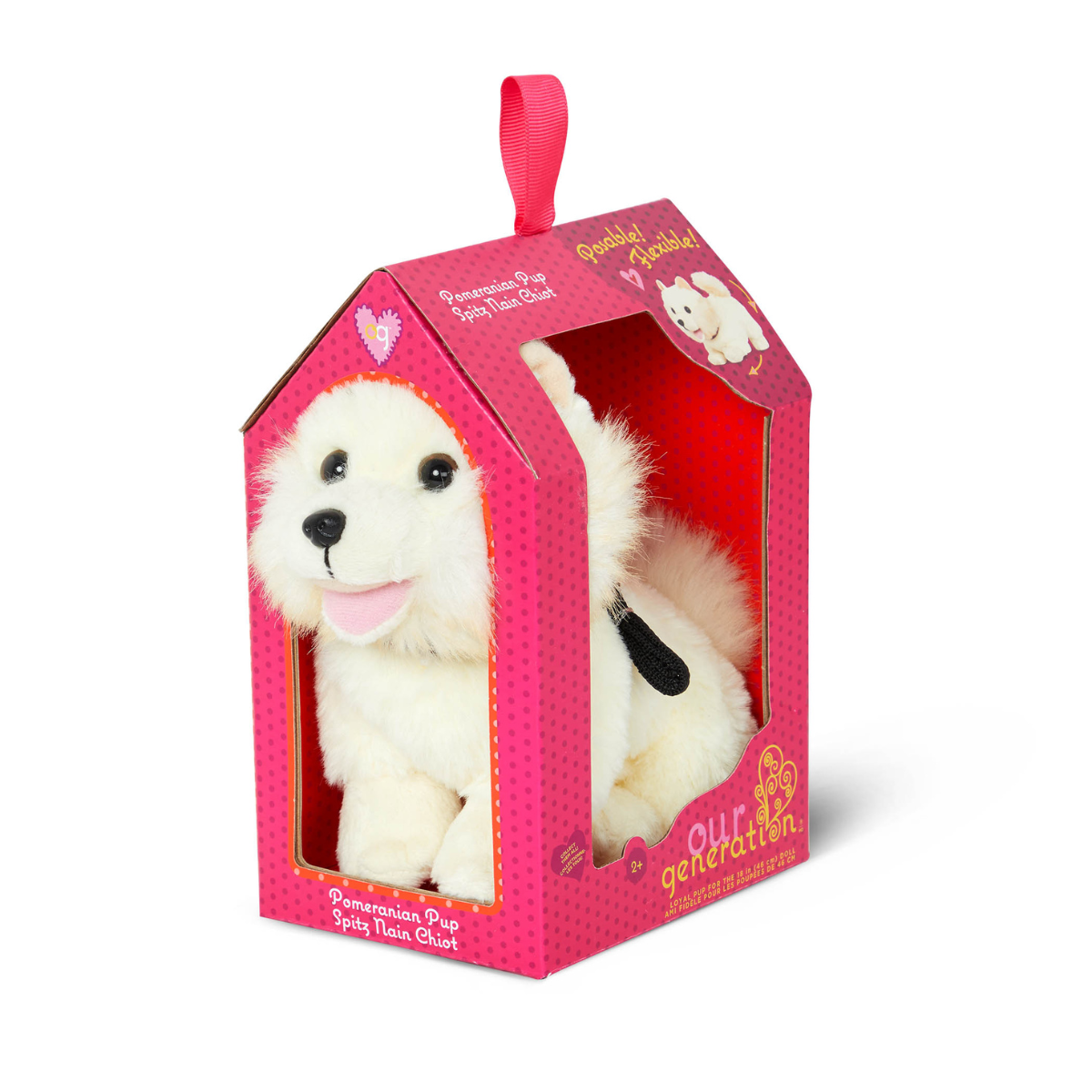 Our Generation |  Pomeranian Pup - Cachorro leal Posable Con Collar y Correa