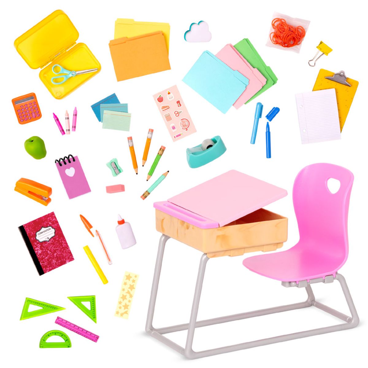 Our Generation | Juego de Escritorio y Utiles Escolares Para Muñecas